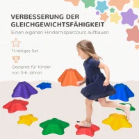 Outsunny balansstenen, stapstenen, 11 stuks, stapelbaar, antislip, stevig, voor binnen en buiten, kunnen tot 80 kg dragen(m-7)