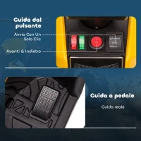 HOMCOM Quad Elettrico per Bambini 12V, 2 Velocità, Ruote Larghe con Clacson e Fari LED, Età 3-5 Anni, Giallo(m-7)