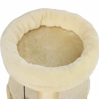 PawHut Krabpaal met 2-laags kattenhol, sisal krabpalen, platform, sisalbord en speelbal, voor katten tot 5 kg(m-11)