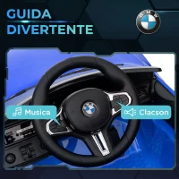 AIYAPLAY Macchina Elettrica per Bambini a Licenza BMW M4 con Telecomando, Clacson e Fari, 108x69.5x51 cm, Blu(m-7)