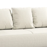 HOMCOM Slaapbank met verstelbare rugleuning, bedfunctie, verborgen opbergruimte en cord bekleding, beige(m-10)