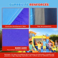 AIYAPLAY Château gonflable avec souffleur 8 en 1, parc aquatique, toboggan, trampoline, piscine à balles, multicolore(m-5)