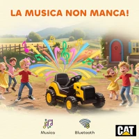 AIYAPLAY Macchina Elettrica per Bambini 3-6 Anni Marchio Ufficiale CAT 12V, Guida Manuale e con Telecomando, Giallo(m-7)
