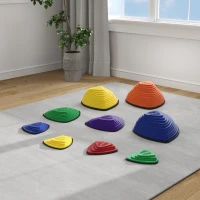 AIYAPLAY 9-delige Trittsteinen, antislip ontwerp, voor binnen & buiten, stapelbaar, Kleurrijk(m-9)