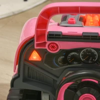 HOMCOM Kids Truck Engine Toy Set, with Horn, Light, Car Key, for Ages 3-5 Years - Pink(m-9)
