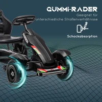 HOMCOM Kinder-Gokart met verstelbare zitting, handrem, vanaf 5 jaar, 121 x 58 x 61 cm, Zwart(m-6)