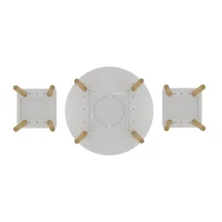 AIYAPLAY Ensemble 1 table ronde, 2 chaises pour enfant 3 pièces, dossier en forme d'ours, activités, bricolage, repas, 3-6 ans(m-12)