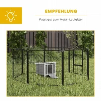 PawHut houten kleindierhok met helling, grijs(m-7)