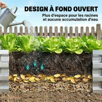 Outsunny Carré potager de jardin rectangulaire tôle d'acier ondulée 120 x 60 x 30,5 cm argent(m-5)