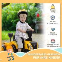 AIYAPLAY Zitgraafmachine met schep, stuur, afneembare aanhanger, licht en muziek, geel, 1-3 jaar(m-4)