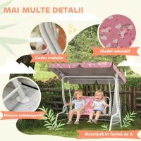 AIYAPLAY Leagăn pentru Copii, Leagăn de Grădină cu 2 Locuri 112x75x120 cm Roz(m-6)