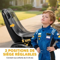 AIYAPLAY Kart à pédales Go-Kart pour enfants siège réglable pneus EVA embrayage manuel et frein 110 x 61 x 62 cm noir(m-5)