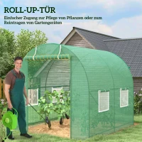 Outsunny Stevige Foliekas voor Jaarrond Tuinieren - Groen(m-5)
