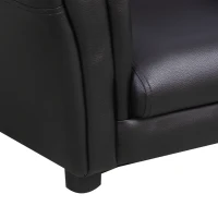 HOMCOM Toddler Chair Single Seater Kids Sofa Set, 54 x 42 x 41cm, Kids Sofa with Stool, Black(m-7)