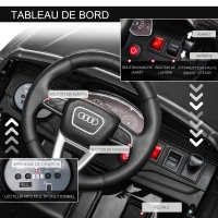 HOMCOM Voiture électrique enfants sous licence Audi RS Q8, véhicule électrique avec télécommande, USB, Bluetooth, noir(m-5)