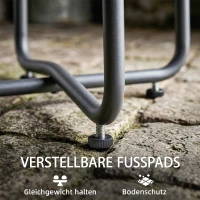 Outsunny Gartentisch Ø48 cm, Wetterfest Balkontisch aus Metall, rund Terrassentisch für Garten Terrasse Balkon Naturholz(m-6)
