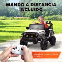 AIYAPLAY Coche Eléctrico para Niños de +3 Años con Batería 12V Mando a Distancia Faros LED Bocina Música Blanco(m-7)