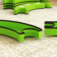 AIYAPLAY Balancebalk, 6 gebogen segmenten, sensorische verhogingen, 50 kg draagvermogen, Groen(m-9)