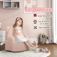 AIYAPLAY Kids Armchair, Bear Shaped Toddler Chair for Bedroom Playroom Living Room, Aged 18 Months to 3 Years - Pink(m-6)