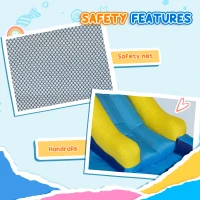 AIYAPLAY 5 in 1 Bouncy Castle for Children with 550W Blower, Water Slide, Splash Pool, Jumping Area, Climbing Wall, Cannon(m-7)