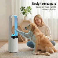 HOMCOM Ventilatore Torre Senza Pale, Silenzioso 36dB, 94 cm, Bianco, Camera da Letto(m-6)