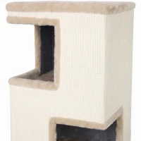 PawHut Krabton met 3 niveaus voor binnen, halfgesloten kattenhuis met kraboppervlak rondom en 2 kattenholtes(m-11)