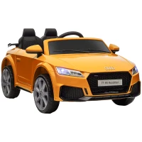 HOMCOM Kids Licensed Audi TT RS Ride-On Car 12V Battery w/ Remote Suspension Headlights and MP3 Player 3km/h Yellow(m-1)