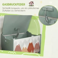 ZONEKIZ Opbergkist, speelgoedkist, klapdeksel, schattig motief, groen(m-5)