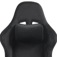 HOMCOM Chaise Gaming Ergonomique Massante et Coussin Lombaire Chauffant, Fauteuil Gaming Inclinable en Lin, Accoudoirs 3D, Noir(m-14)