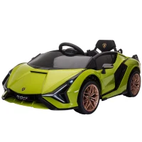 HOMCOM Lamborghini Sian Licensed Electric Car for Kids, 12V Kids Electric Ride on Car with Dual Motors, Remote Control, Green(m-10)