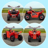 HOMCOM Quad électrique pour enfants véhicule à batterie 6V avec marche avant et arrière 70L x 41,5l x 48,5H cm Rouge(m-7)