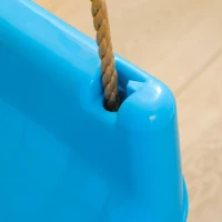 Outsunny 3 in 1 Detachable Kids Swing Seat with Seatbelt, Adjustable Rope for Indoor, Outdoor, Light Blue(m-9)