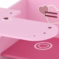 AIYAPLAY Kindertafel met Stoel 2-in-1, Kinderzitgroep met Opbergruimte, Ruimtebesparend, voor 3-5 Jaar, Roze(m-10)