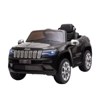HOMCOM Macchina Elettrica Jeep per Bambini 12V, Guida Manuale e con Telecomando Velocità 0-3km/h, 114x76x58cm, Nero(m-10)