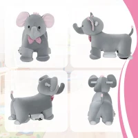 AIYAPLAY Elefante Eléctrico con Música Batería 6V Tacto Suave Ruedas Silenciosas de PU Marcha Adelante Gris(m-8)