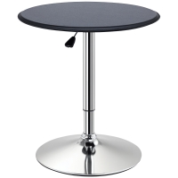 HOMCOM Table Bar Ronde Pivotante Métal Noir