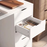 HOMCOM Bureau 140 cm met 8 laden, modern bureau met opbergruimte, witte houtlook(m-13)