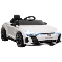 HOMCOM Voiture électrique enfant 12 V - véhicule électrique avec télécommande parentale fournie - V. Max. 5 Km/h - effets sonores, lumineux - Audi RS E-tron GT blanc(m-12)