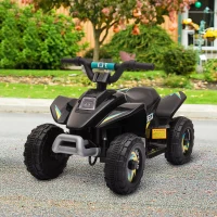HOMCOM Quad Eléctrico para Niños de 18-36 Meses Vehículo Eléctrico Cuatrimoto a Batería 6V con Avance y Retroceso Carga Máx. 20 kg 72x40x45,5 cm Negro(m-10)