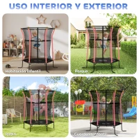 HOMCOM Cama Elástica Infantil Trampolín para Niños +3 Años con Red de Seguridad 122x111x190 cm Rojo(m-7)