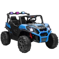 AIYAPLAY Macchina Elettrica per Bambini 24V a 2 Posti con Telecomando e 3 Velocità, Età 3-8 Anni, Blu(m-1)