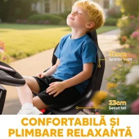AIYAPLAY Kart cu pedale pentru copii 3-6 ani, max. 50 kg, cu suport pentru pahare și roți EVA antiderapante, roșu(m-7)
