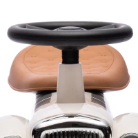 AIYAPLAY Porteur enfants voiture véhicule à pousser multi-équipée 12-36 mois coffre klaxon style vintage blanc crème(m-10)