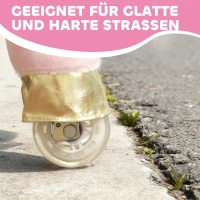 AIYAPLAY Rijpaard voor kinderen, eenhoorn-design, stoffen bekleding, stabiel frame, zachte wielen, hobbelpaard, 3-5 jaar, wit(m-8)