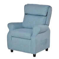 HOMCOM kinderbank kinderzitbank kinderfauteuil stoel ligbank verstelbaar met voetensteun voor 3-8 jaar jongens en meisjes blauw 58 x 53 x 70 cm(m-1)