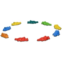 ZONEKIZ 9PCs Kids Stepping Stones, Crocodile-Designed Sensory Toys, with Anti-Slip Edge Balance River Stones(m-1)