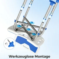 HOMCOM Silla Ducha Personas Mayores Antideslizante con Respaldo Altura Ajustable Soporte para Alcachofa Carga 150 kg Azul(m-8)