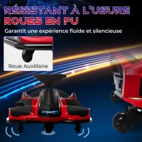 HOMCOM Kart électrique pour enfant 12V, karting enfant, vitesse réglable 3-8 km/h, mode de dérive, 90 x 53 x 99 cm, rouge(m-6)
