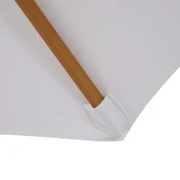 Outsunny Zonnescherm houten parasol tuinscherm balkonparasol 3 x 2,5 m wit marktparasol(m-8)