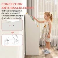 HOMCOM Bibliothèque étagère Multi-Rangement 3 étagères 2 niches Grand tiroir en bois Blanc(m-7)